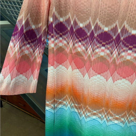 Missoni zig zag mini dress 38 Small Italy knit 3/4-bracelet sleeve $980 chevron - Picture 6 of 9